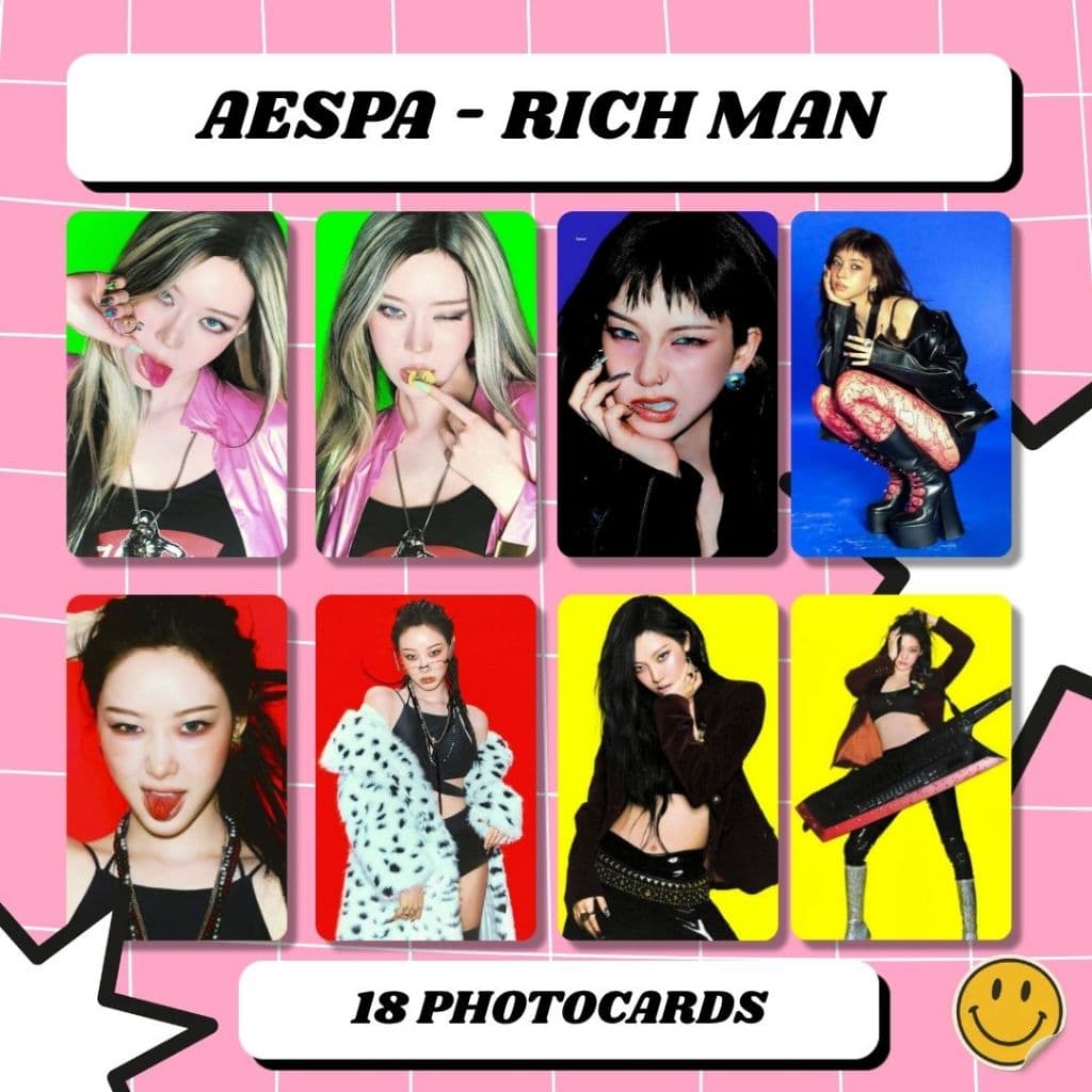 Kit 18 Photocard  kpop Aespa Richman era - Neon concept photos - Laminado frente