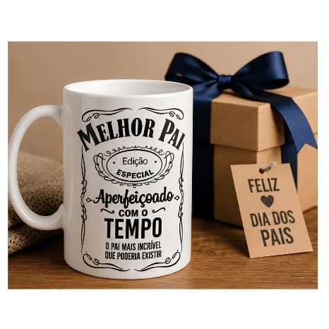 Caneca personalizada dia dos pais meu herói presente