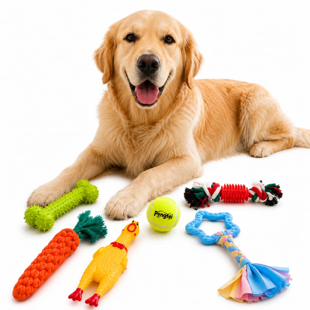 Kit Brinquedo Interativo Para Cachorro 6 Pçs Bolinha Mordedor Corda Resistente Antiestresse Pet