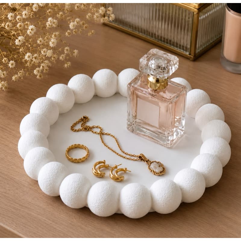 Bandeja Bubble Redonda Porta Joias Velas Decorativa Organização Decoração