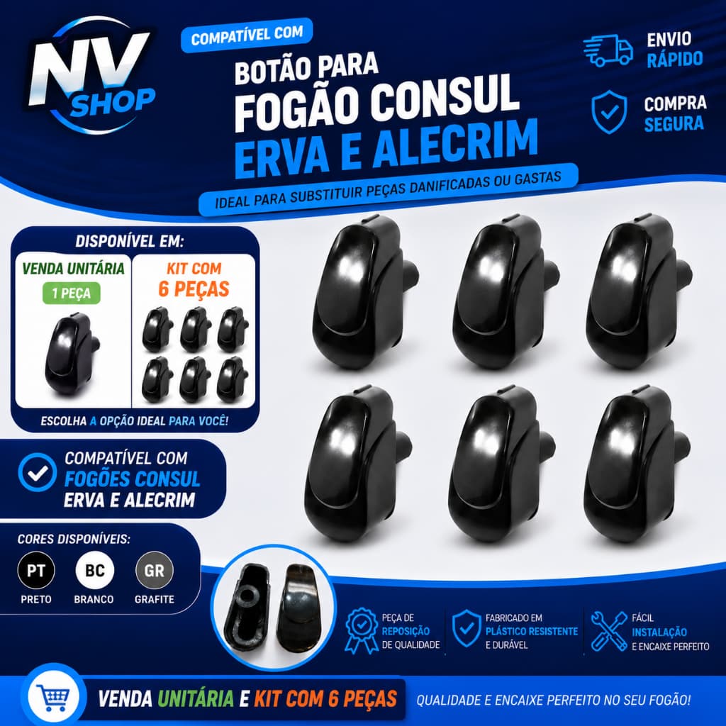 Botão para Fogão Consul Erva Alecrim Original Compatível