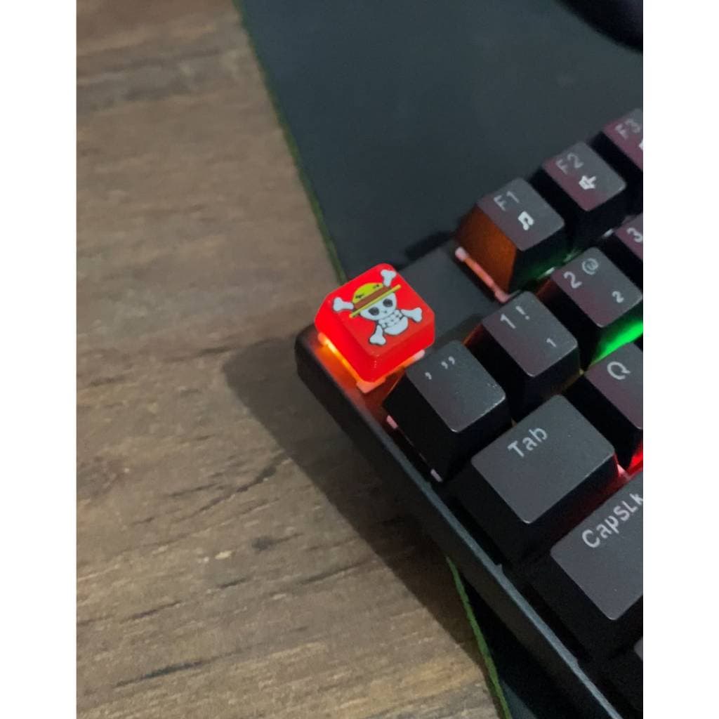 Keycap One Piece Caveira Pirata Cherry MX Teclado Mecânico Gamer Geek