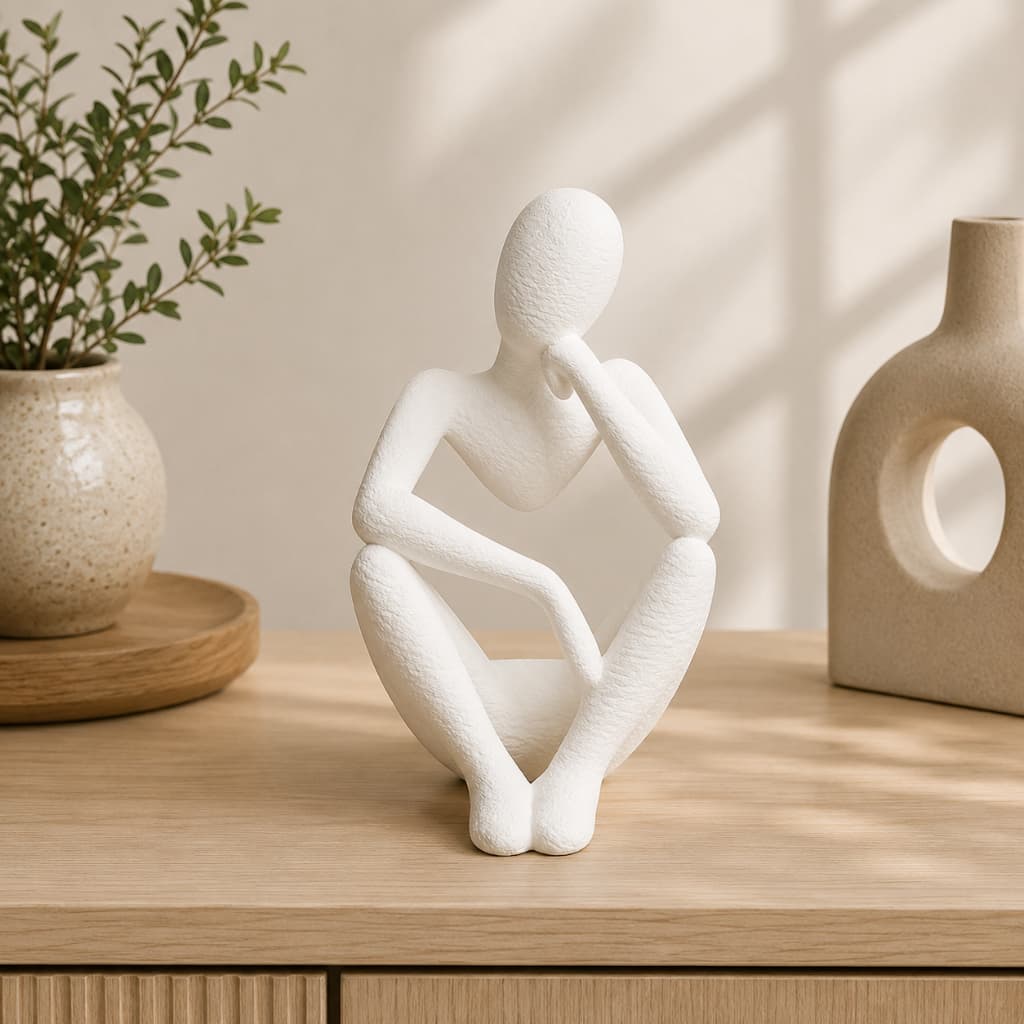 Escultura Minimalista Pensador – Design Moderno e Elegante