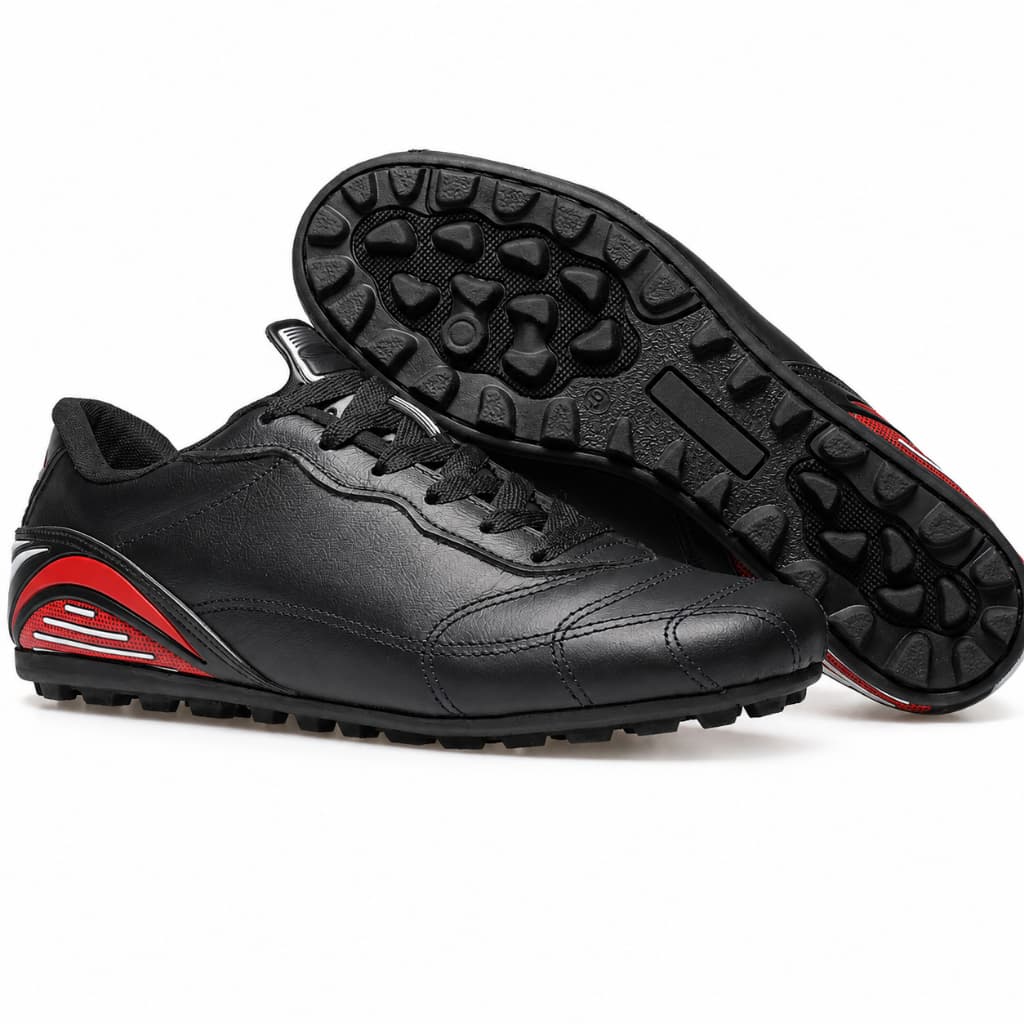 Chuteira Society Masculina Fera F-240 Couro Legítimo Solado Borracha Costurado Preto