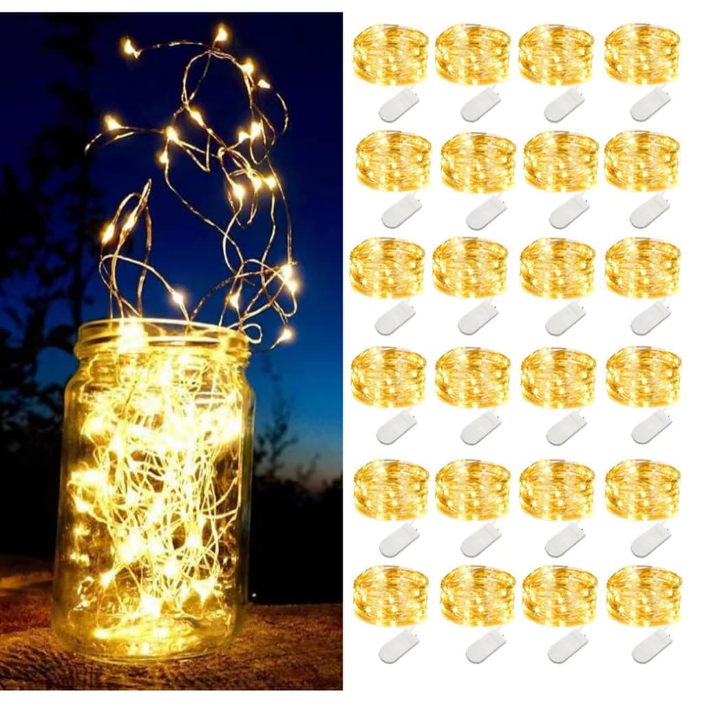 1/5/10 Fio de Fada LED 3m Branco Quente a Pilha Luzes LED para Decoração Festa Natal Casa