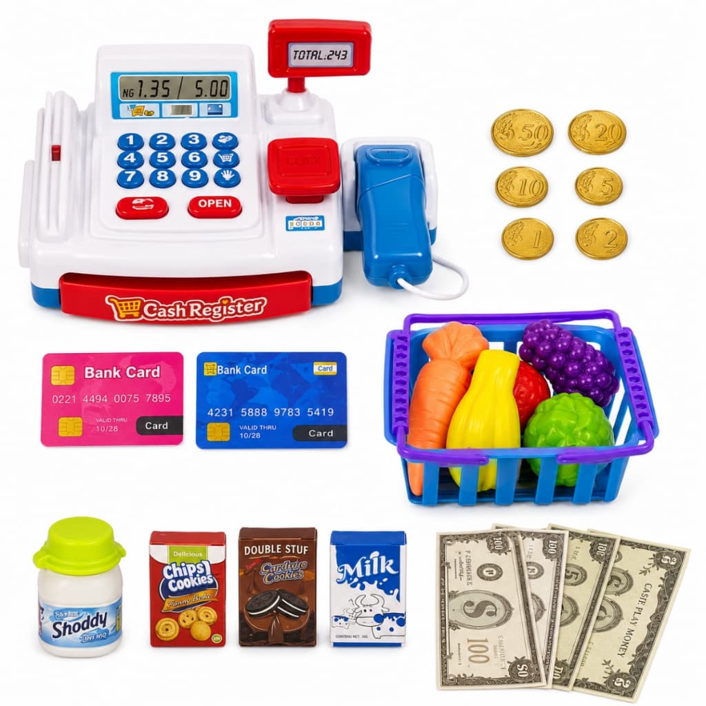 Caixa Registradora Infantil Scanner Som Luz Acessórios Mercadinho Castela