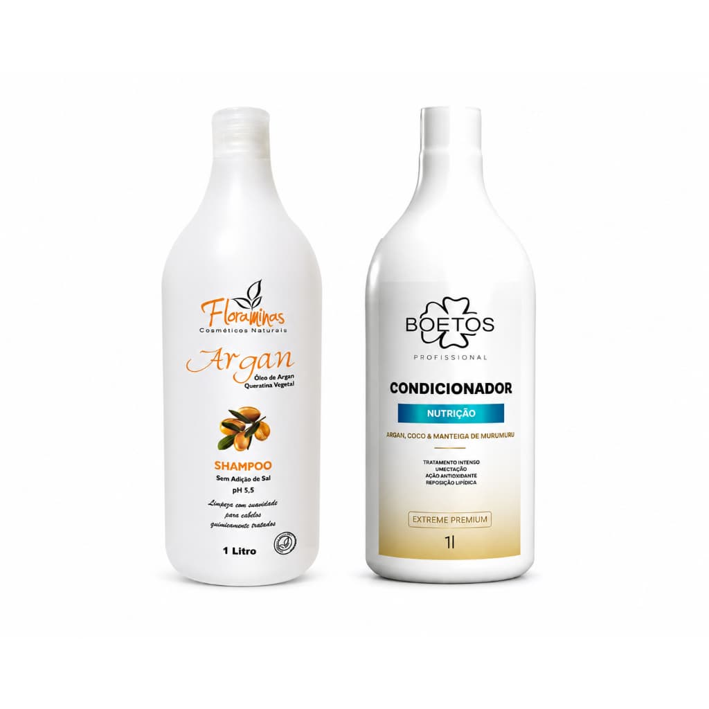 Kit Shampoo Argan1 litro + Condicionador Nutrição  Coco 1 litro