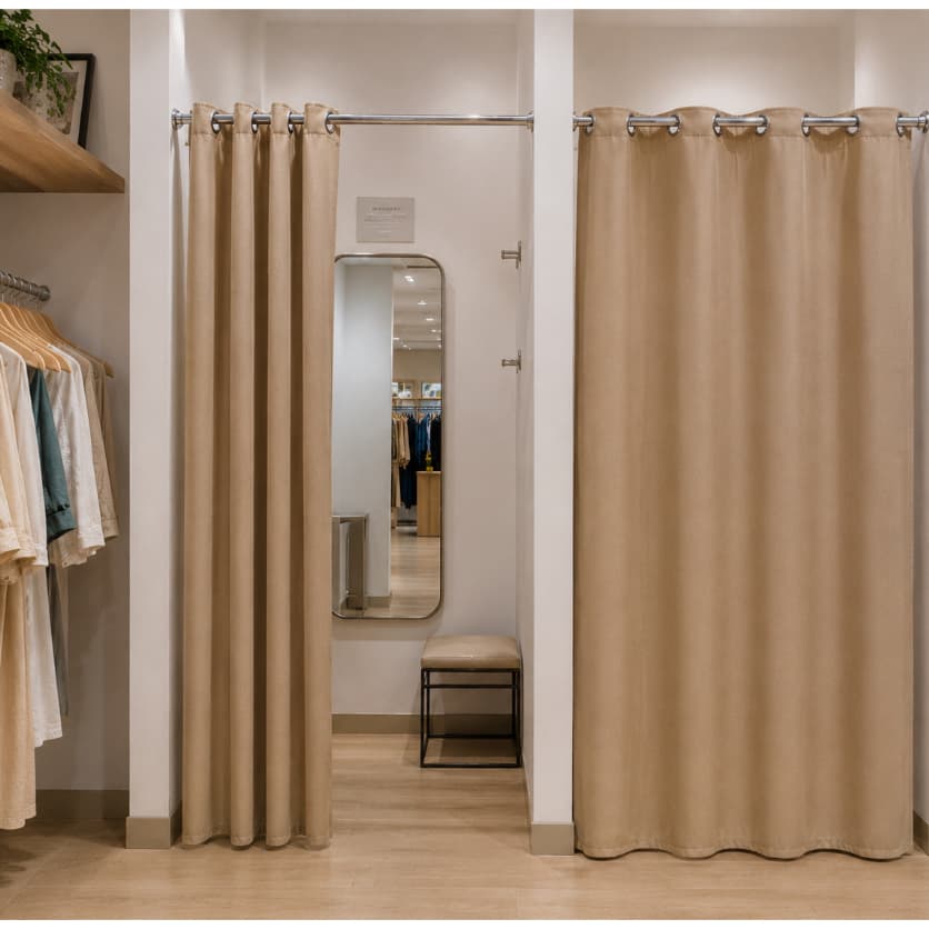 Cortina Para Provador De Roupas  Blackout 1 40m X 2 00m  - (largura x altura) Folha única