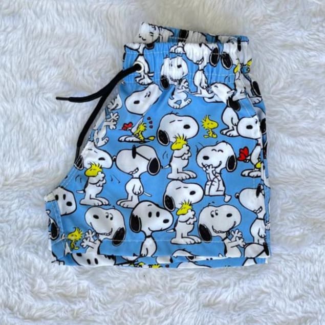 Short Infantil Unissex Praia Tactel Estampado Menino Menina com Bolso Cós Elástico Secagem Rápida Verão