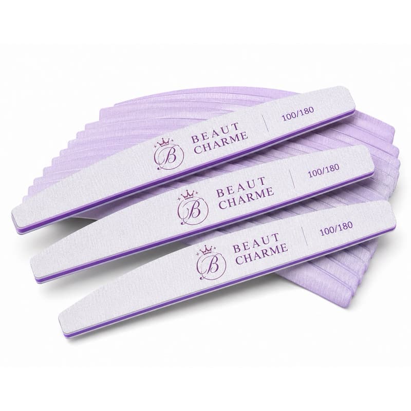 kit 20 Lixas Para Unhas Bumerangue Acrigel Alongamento Gel Fibra