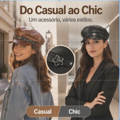 Boina marinheiro de couro PU com estrela vintage feminina, chapéu oitavado estilo britânico, chapéu de pintor plano vers