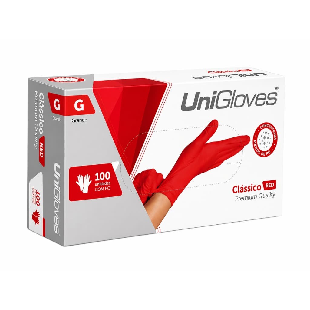 Luva Látex Red Unigloves Com Pó 100un