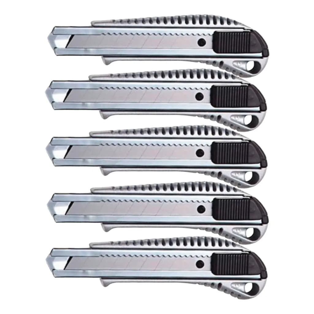 Kit Com 5 Estiletes De Metal Profissional 18mm + 50 Laminas