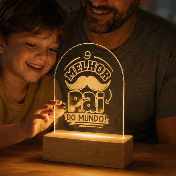 Luminária Led Personalizado Decoração Presente Dia Dos Pais