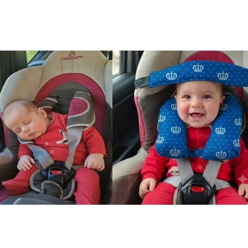 Protetor de Pescoço almofada + faixa testa  Bebê Infantil carro viajem varias estampas