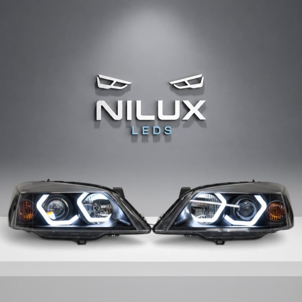 Farol Astra 2003 a 2012 Personalizado com Angel Eyes DRL Ambos Lados