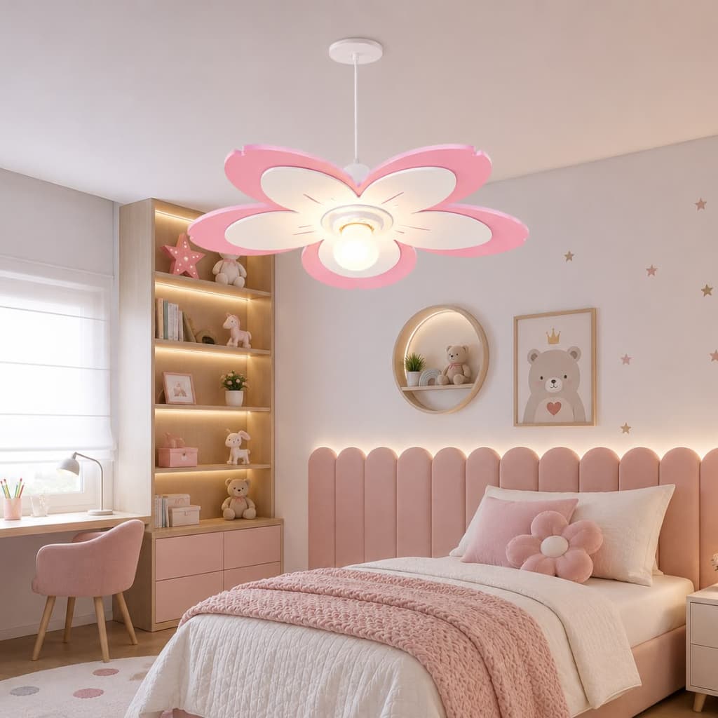 Luminária Flor Estilo Pendente Ideal para Decoraçao Quarto Infantil