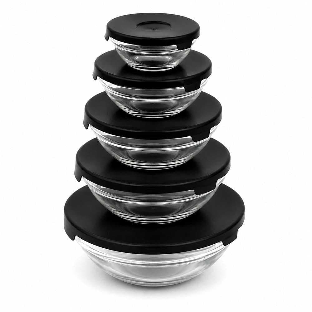 Conjunto de 5 Potes de Vidro Com Tampa-Sortido