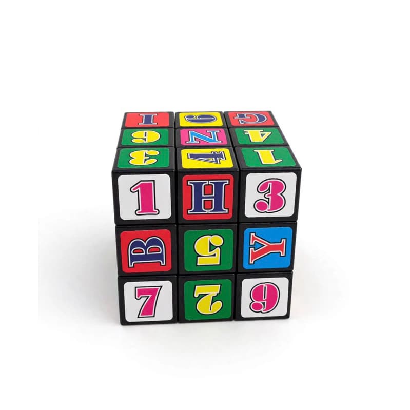 Brinquedo Cubo Mágico Infantil Educativo de Montar Jogo com Alfabeto Letras e Números Desenvolve Raciocínio