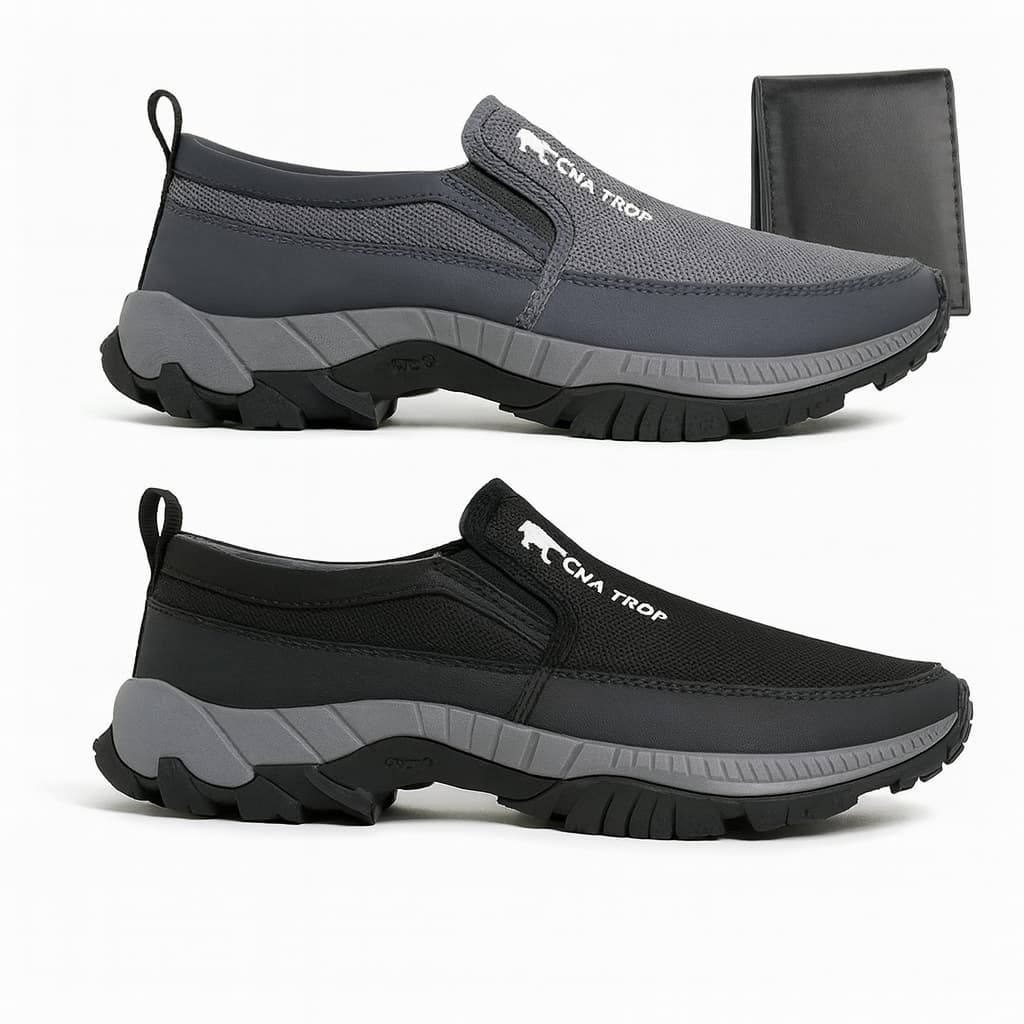 Kit 2 Tênis Mocassim Masculino TKZ Adventure Casual Calce Facil  Sapato Barato Carteira