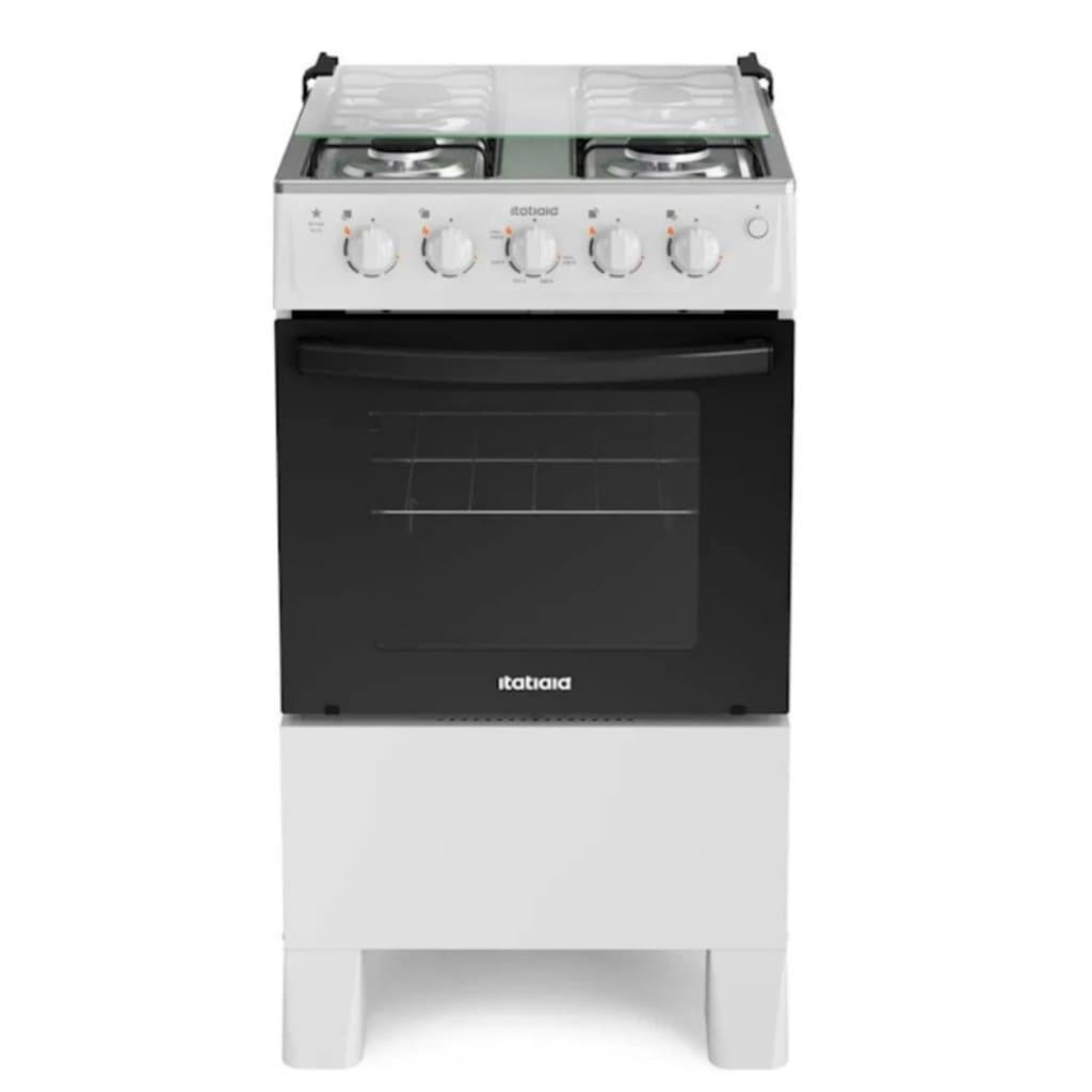 Fogão 4 Bocas Itatiaia Star New Branco Acendimento Fácil Forno Grande Design Moderno