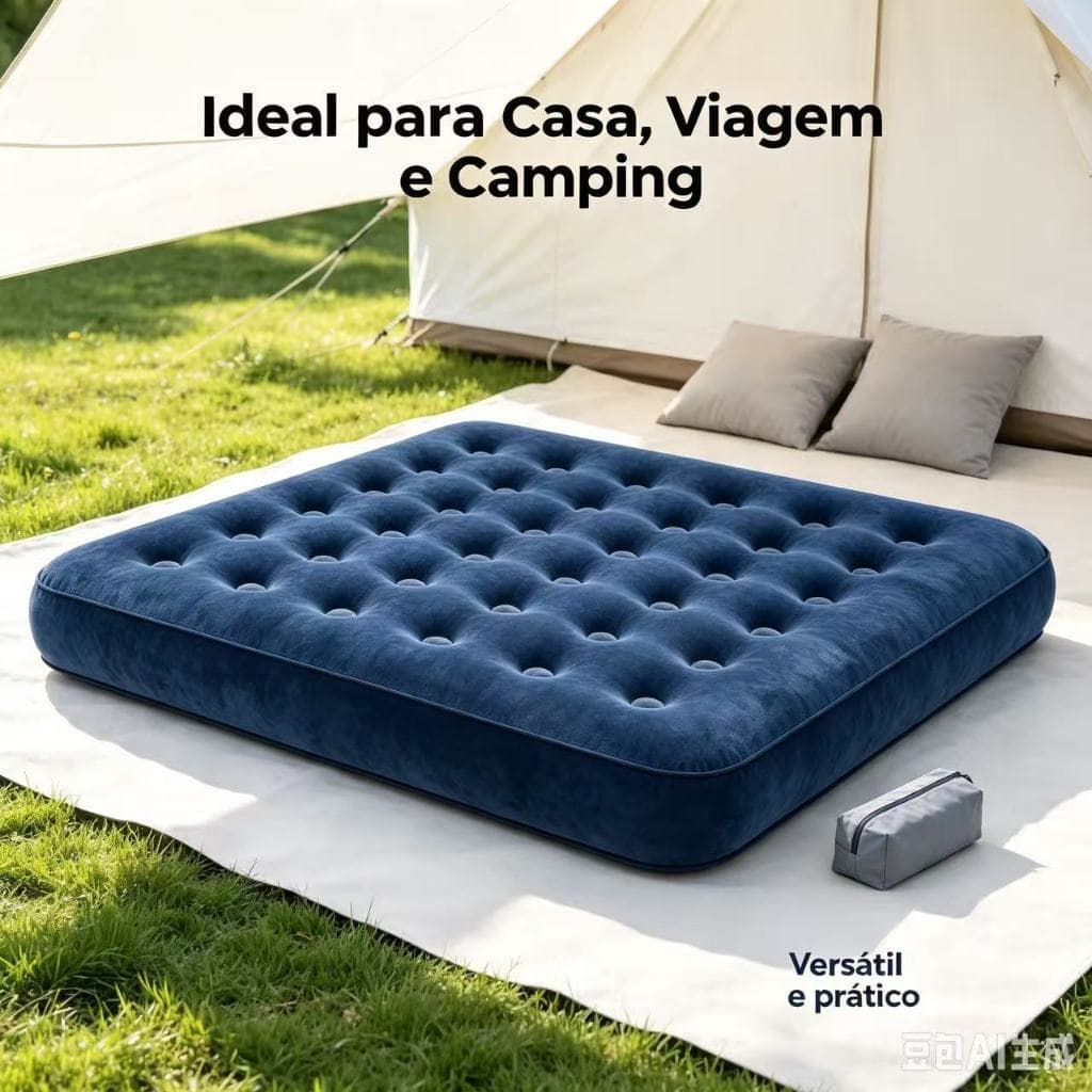 Colchão Inflável Tomate MC-43A Cama Inflável 198x180x22cm Para Visitante, Viagem, Casa