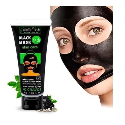 Máscara Facial Preta  Matto Verde Bisnaga Kit 3 unidades