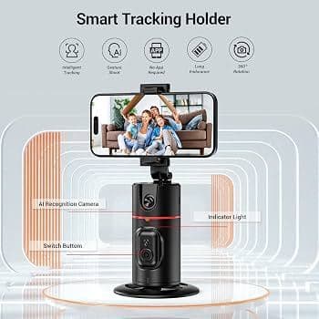 Selfie Stick Tripod 360° AutoFace Tracking Pan-Tilt Controlador Destacável para Ao Vivo e Selfie