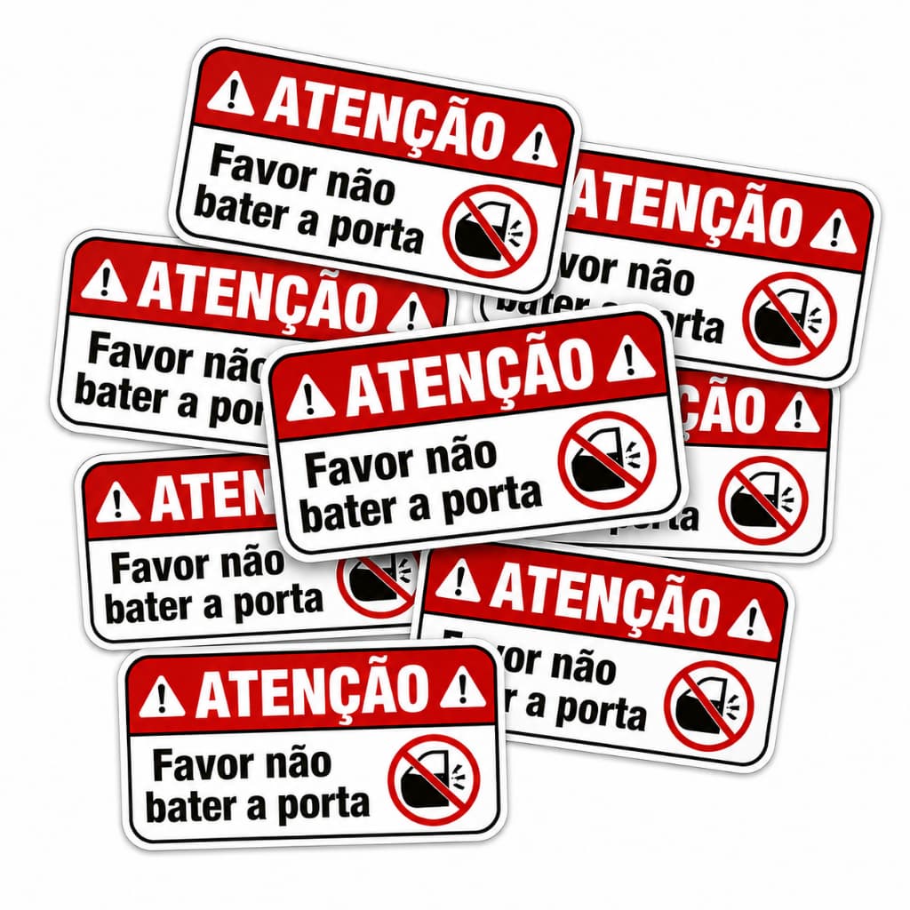 Kit 10 Adesivos Não Bata A Porta Vinil Taxi, Uber, Motorista