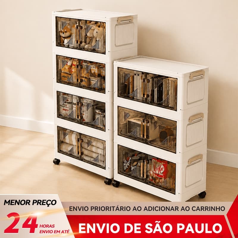 BAIERDI Armário Plástico Dobrável Móvel Porta Opaca Ou Transparente Vários Tamanhos
