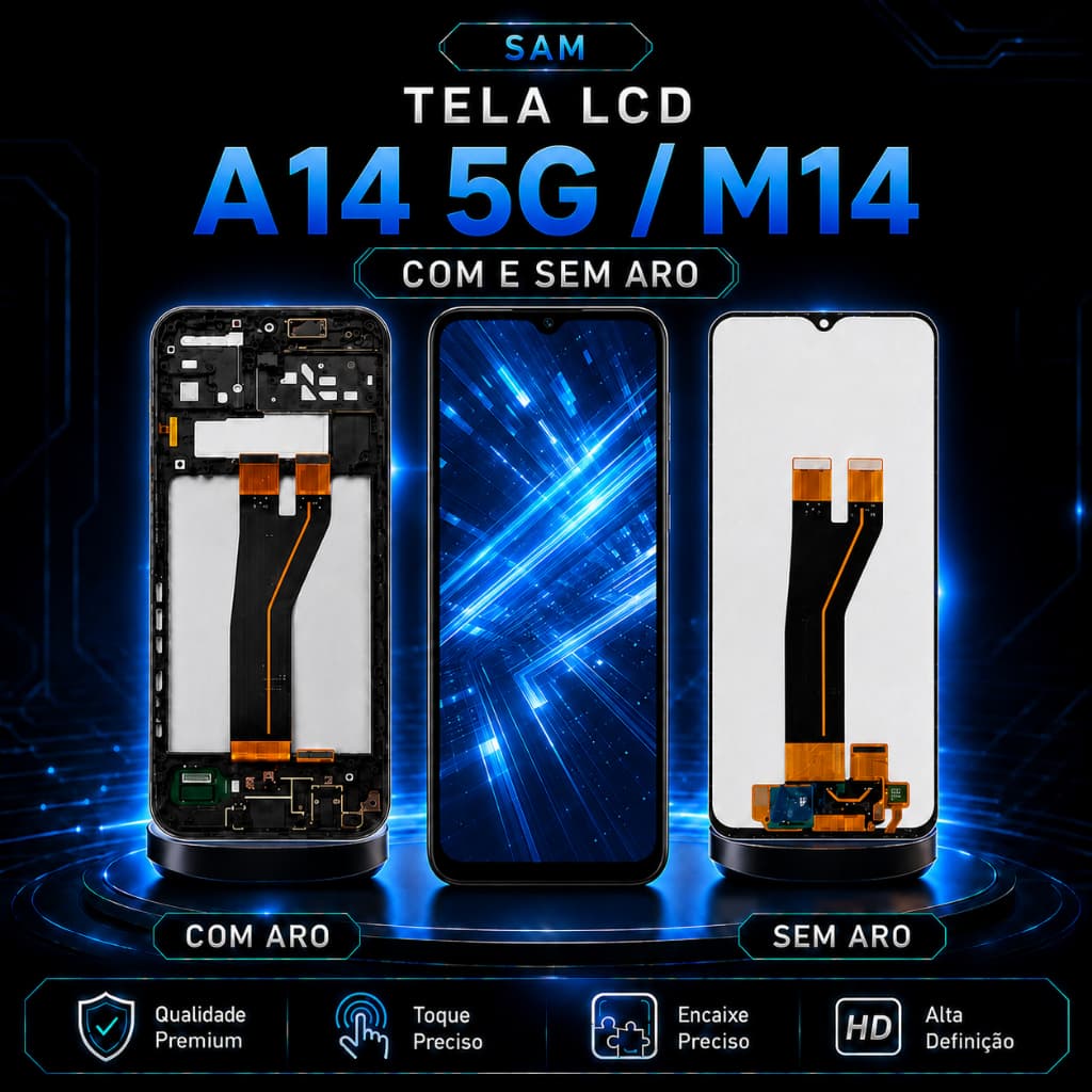 Tela LCD Touch para Samsung Galaxy A14 5G A145M e M14 com ou sem Aro, Alta Definição e Toque Preciso