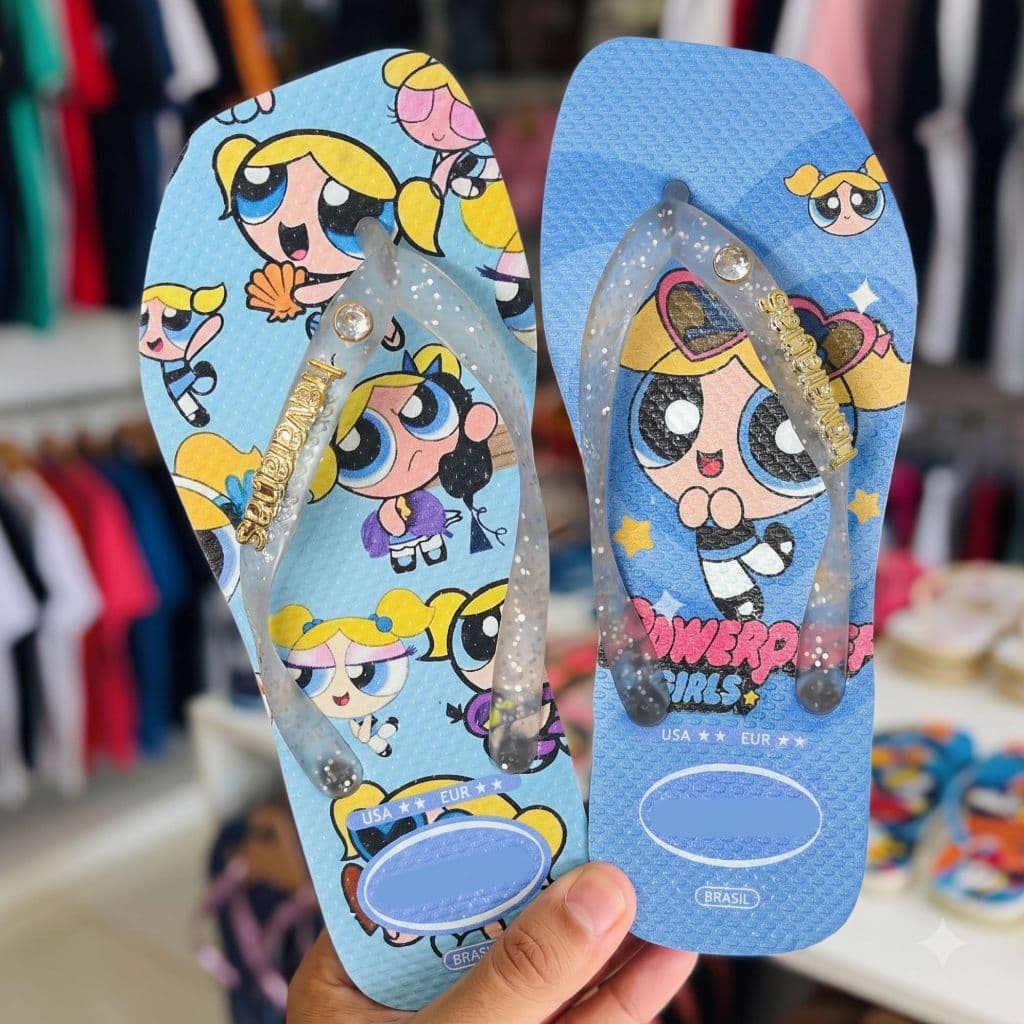 Chinelo Infantil Menina Feminino Chinela de dedo Feminina Personalizado Estampado Leve e Macio Personalizado
