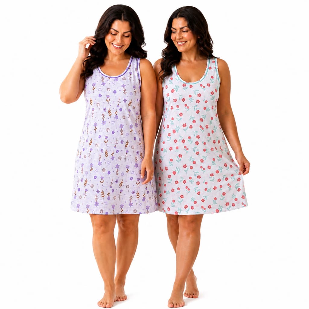 Kit Camisola Feminina Regata Estampada Confortável para Dormir Dia a Dia Verão