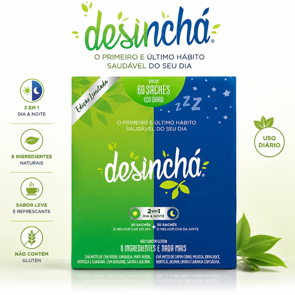 Desinchá Misto 2 em 1  Dia e Noite 8 ingredientes 60 Sachês