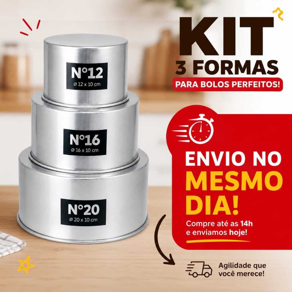 Kit Jogo Forma Assadeira de Bolo redonda