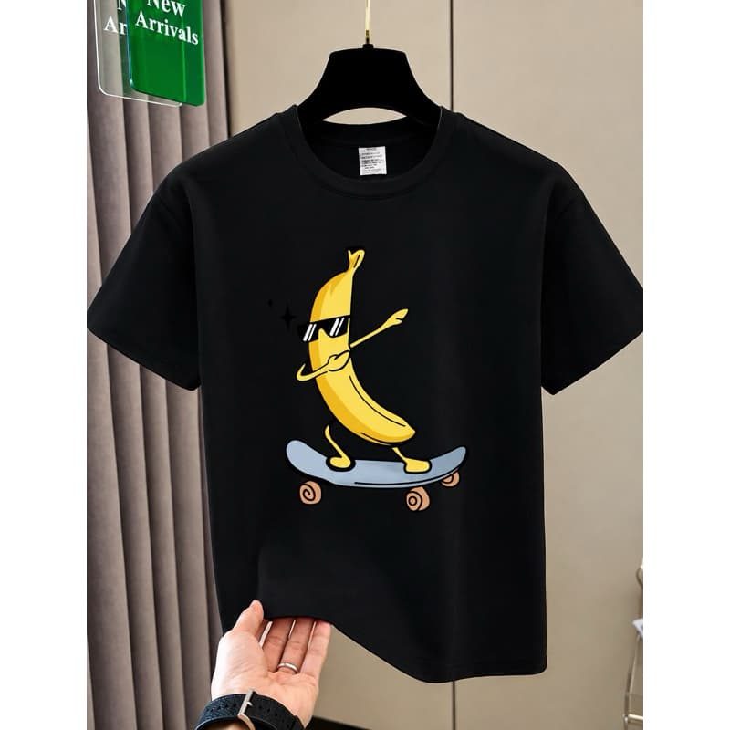 Camiseta Infantil Menino Estampa BANANA SKATISTA Blusa 100% Algodão para Menino ou Menina
