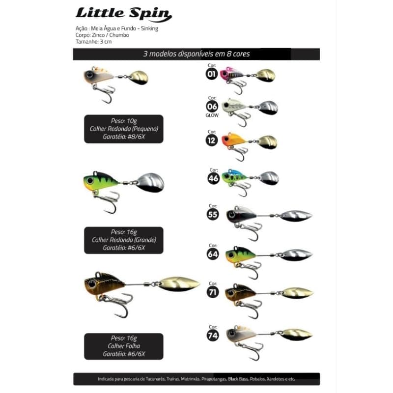 Isca Artificial Yara Little Spin 10g e 16g