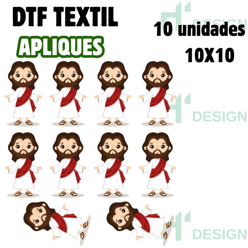 Apliques Termocolantes DTF Textil Apliques Prontos 10x10 Para Tecidos Envio Rapido Modelo REF:125