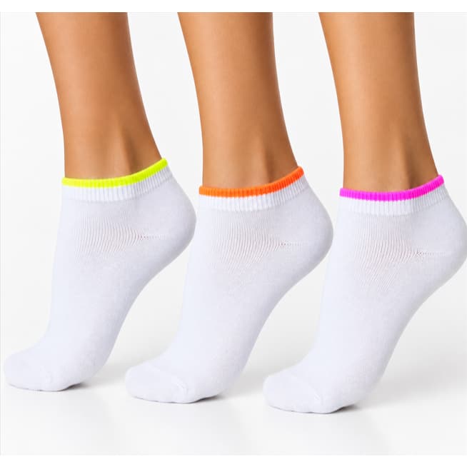 Kit 3 pares meia soquete punho neon