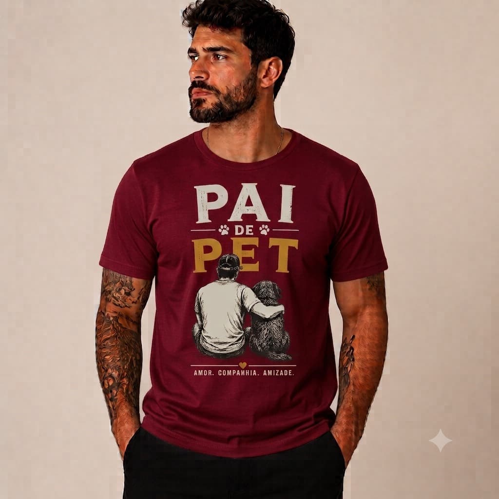 Camisa Masculina Pai De Pet Malha Premium