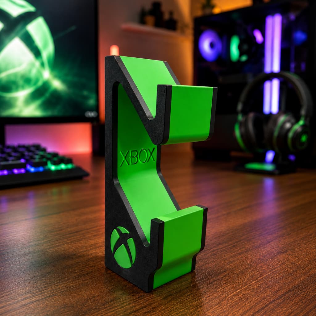 Suporte Duplo para Controles Xbox Series X|S e Xbox One – Organizador Gamer Impresso em 3D