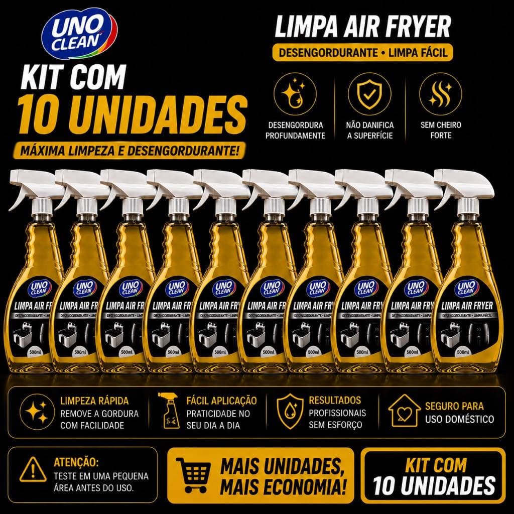 Kit 10 Spray Limpa Air Fryer Alto Poder De Limpeza, Dissolve A Gordura Limpeza Sem Esforço 500ml Provita