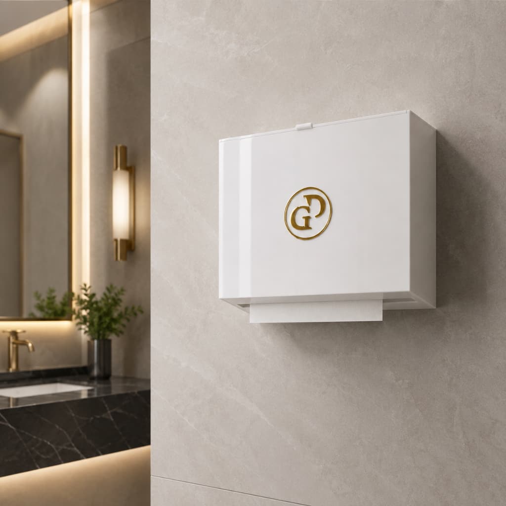 Porta Papel Toalha em Acrílico Personalizado – Para Banheiro, Lavabo, Cozinha e Clínicas.