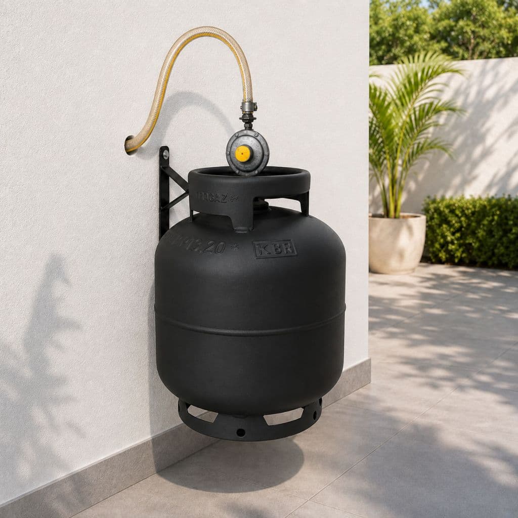 Suporte Botijão de Gás Parede Reforçado Suporte Gás Cozinha Fixação Segura + Parafusos