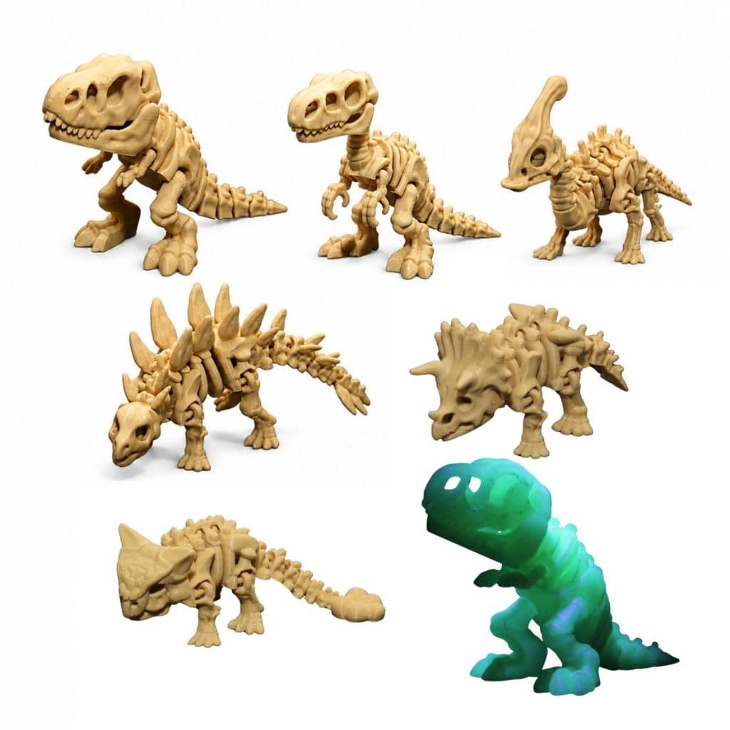Dinossauro Brinquedo esqueleto articulado coleção jurassico impressão 3D presente Miniaturas