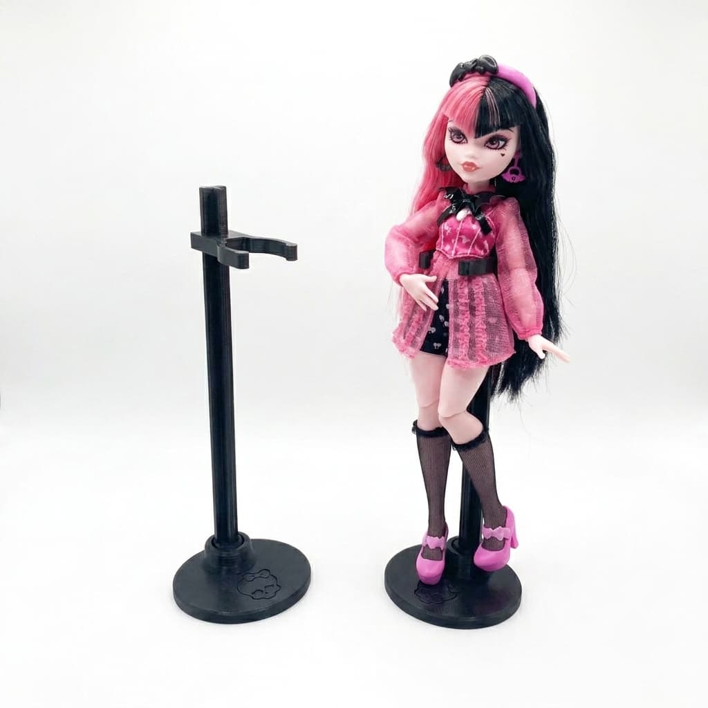 Suporte Expositor Para Boneca Monster High G1 G3 Regulável Base Skullette Colecionadores