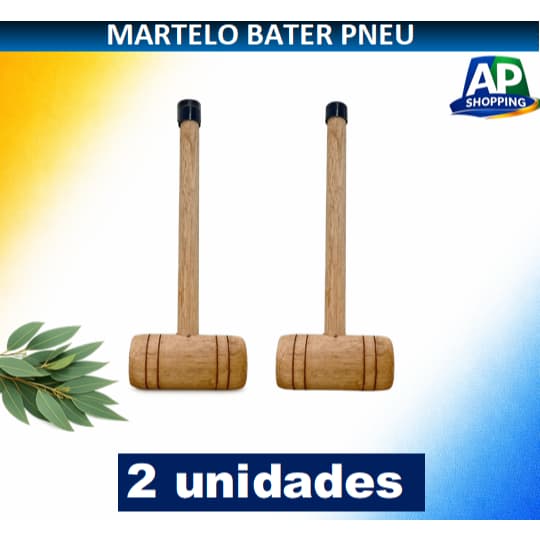 Martelo de Madeira de Bater Pneu. Duas Unidades Caminhão, Carreta e Ônibus.