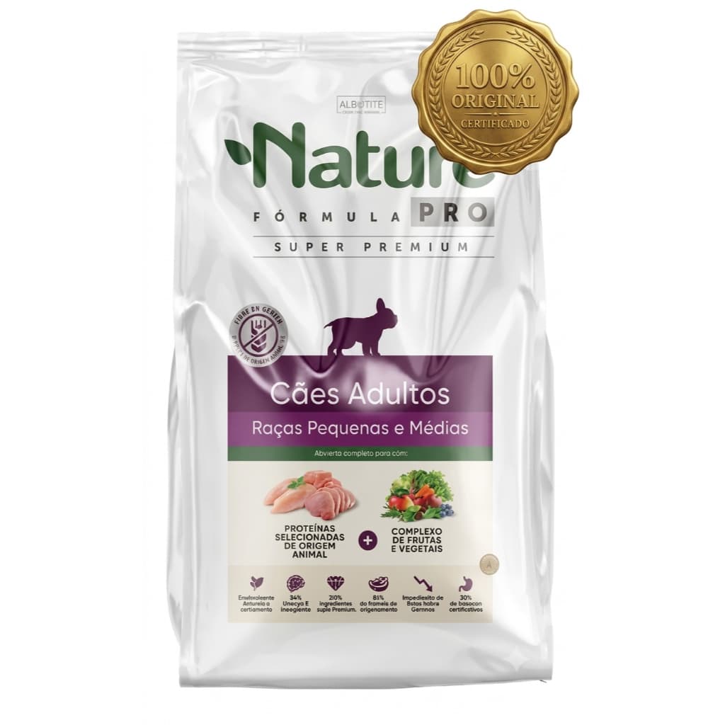 Ração Nature Fórmula Pro Cães ADULTOS Raças Pequenas e Médias 1kg - Super Premium Natura