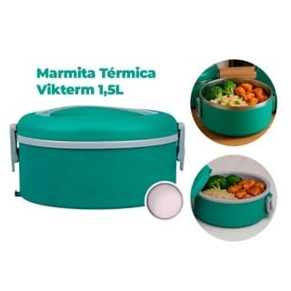 Marmita Térmica Vikterm 1,5 Litros Presilha - Com ou Sem Divisória