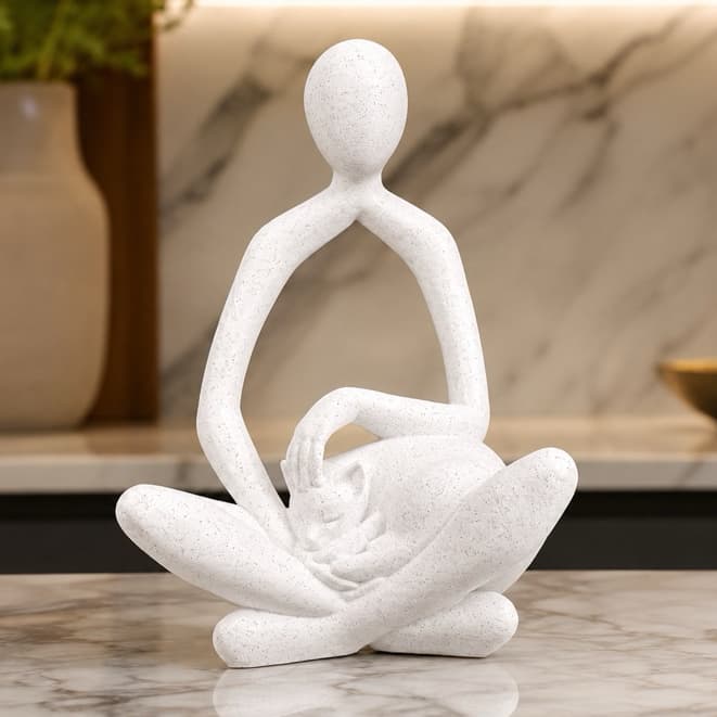 Decoração Escultura  Mulher com Gato Impresso em 3D Estátua Minimalista Moderna Presente